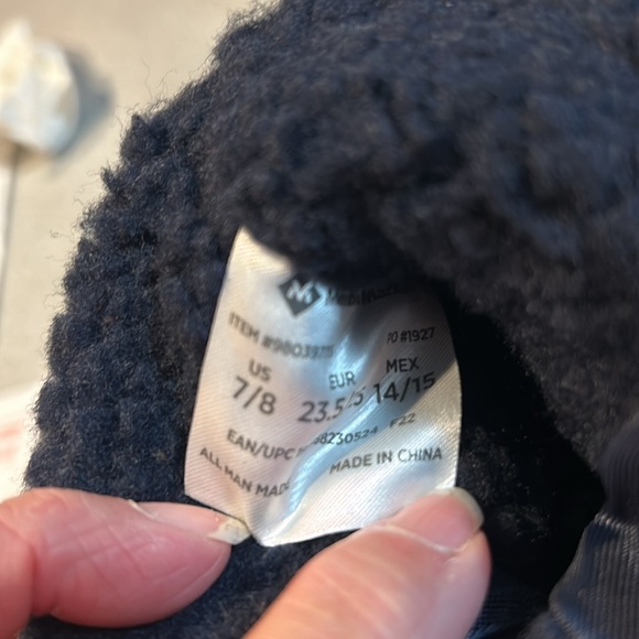 Members Mark sz 7/8 Winter Insulated Boots Navy with Blue/Gray Design Uppers - Picture 7 of 7